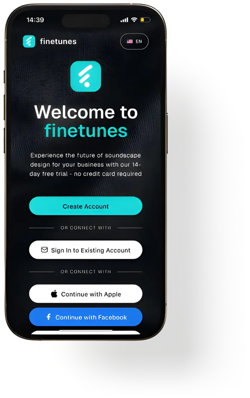 หน้าจอสมัคร finetunes